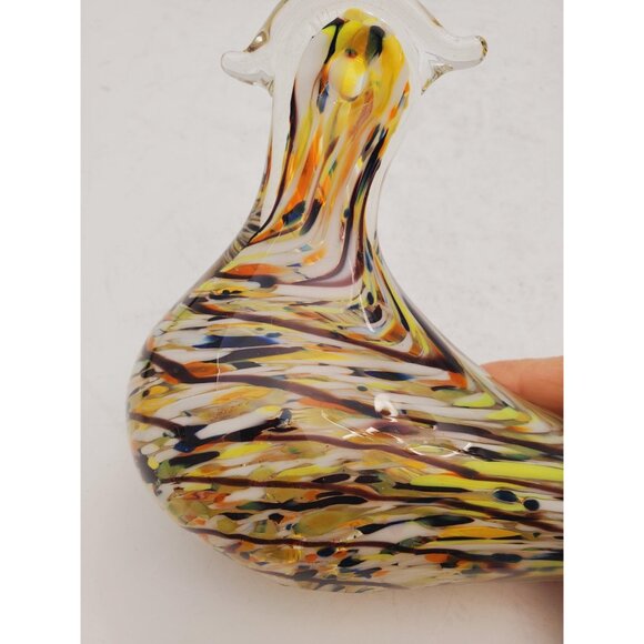 Vintage Murano Style Romanian Art Glass Dove Bird Figurine Sculpture Yellow - Picture 10 of 10